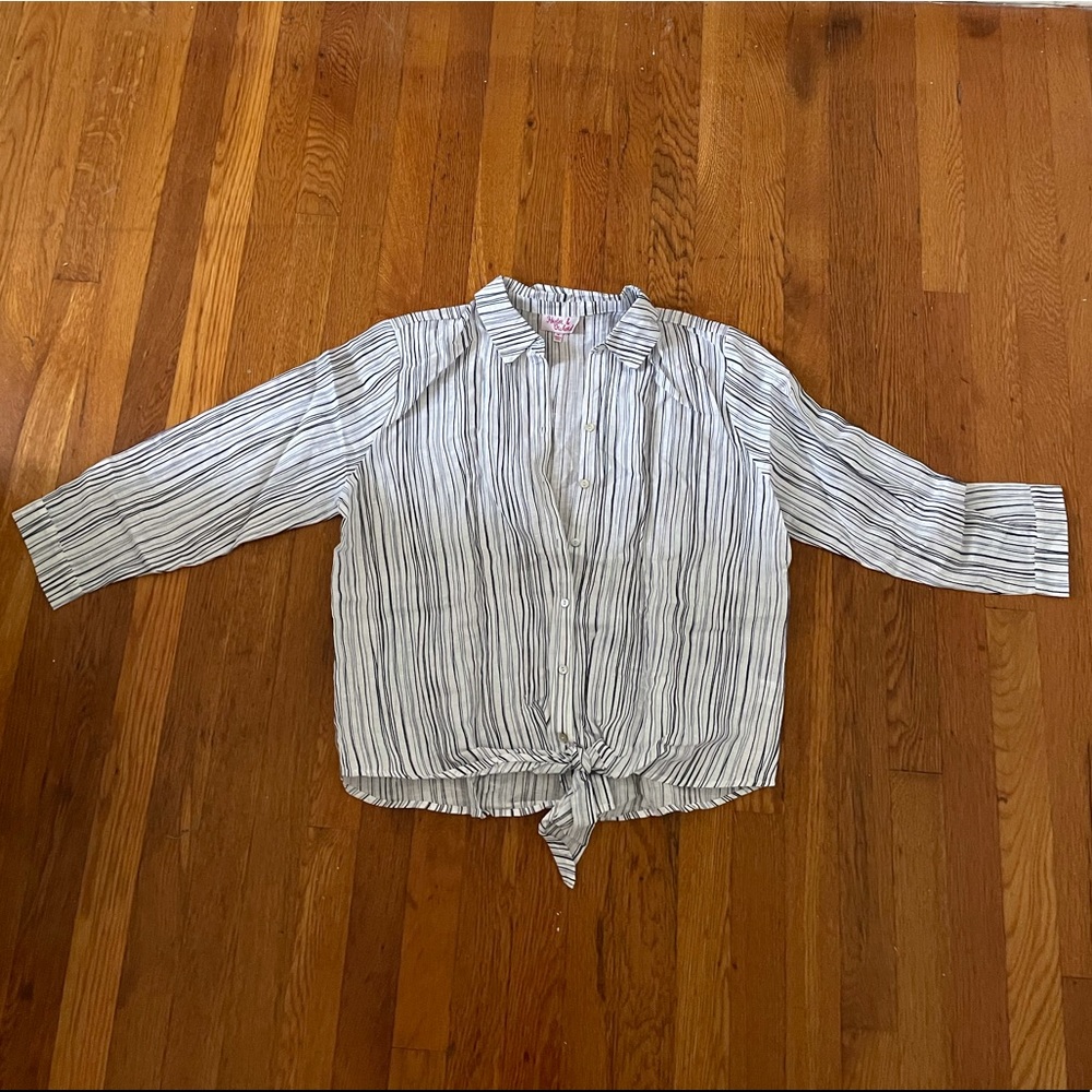 Striped button up blouse